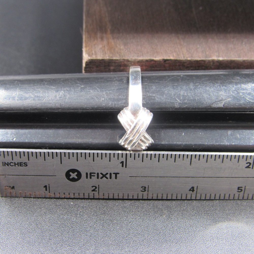 Size 9 Sterling Silver Braided Cross Knot Band Ring Vintage - Picture 6 of 7